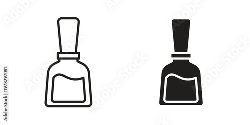 Nail polish icon vector flat linear pack on white background