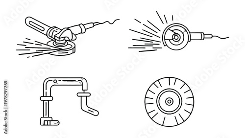 Tools of the Trade: Illustrated set of essential metalworking tools, each designed with precision and functionality, perfect for any craftsman's workshop.