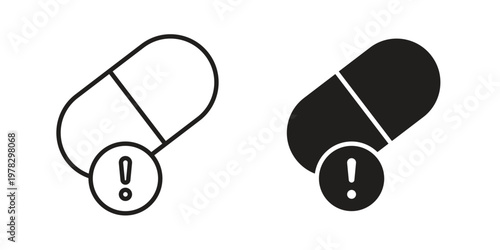 Overdose icon vector flat linear pack on white background