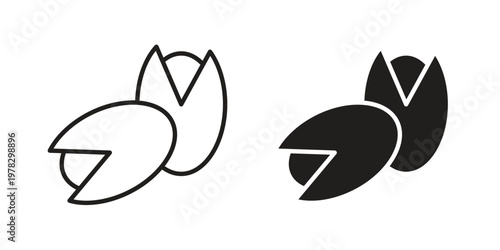 Pistachio icon vector flat linear pack on white background