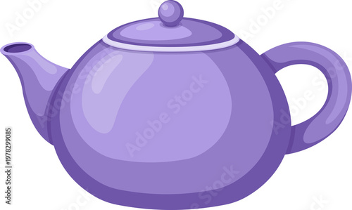 Cuadro en lienzo Purple Teapot Cartoon Illustration Image