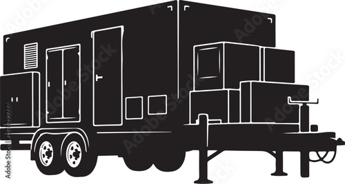 Trailer, cargo trailer, truck trailer, transportation, vector illustration