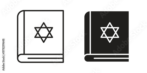 Quran book icon vector flat linear pack on white background