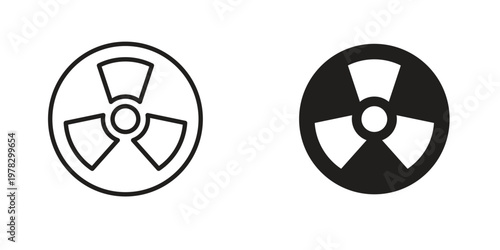 Radioactive icon vector flat linear pack on white background