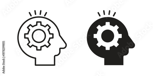 Realization icon vector flat linear pack on white background