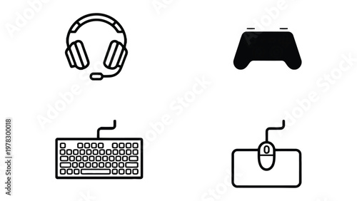 Gaming Essentials: An array of gaming accessories is artfully arranged. Each element, a testament to the gamer's toolkit, suggests an immersive journey. 