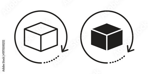 Return purchase icon vector flat linear pack on white background