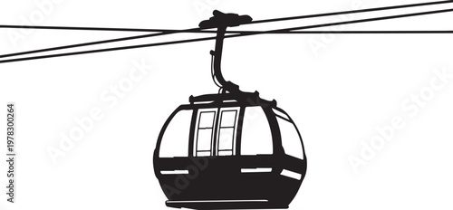 Cable car, gondola lift, aerial tramway, transportation icon, travel symbol