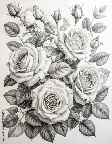 coloring pages of roses bouquet, part 3