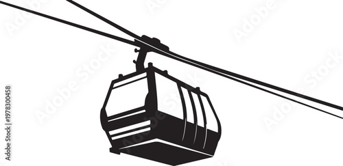 Cable car, gondola lift, aerial tramway, transportation icon, travel symbol