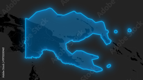 Quadro su tela Stylized Blue Glow Map on Dark Background High Resolution Digital Graphic - Papu