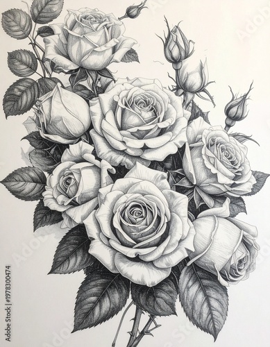 coloring pages of roses bouquet, part 2