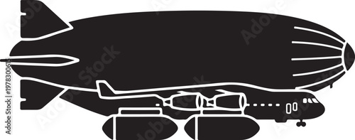 Airship, Blimp, Zeppelin, Aircraft, Vector Illustration