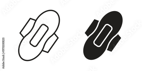 Sanitary pad icon vector flat linear pack on white background