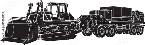Heavy duty bulldozer, construction truck, industrial vehicles, earthmoving equipment