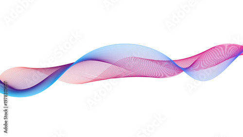 Cuadro en lienzo Abstract Gradient Wave Lines Background, Flowing Colorful Sound Waves in Blue Pi