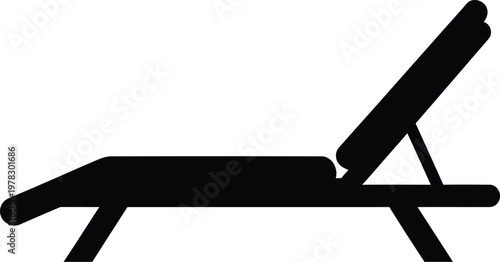 Silhouette beach chair resting outdoors for relaxation vector illustration