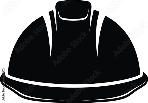 Silhouette hard hat safety construction equipment protection vector illustration