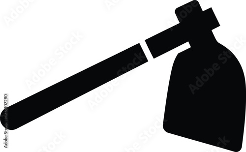 Silhouette of a garden hoe tool for digging and farming vector illustration