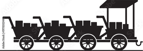 train, cargo train, industrial train, locomotive, transportation, vector illustration