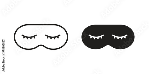 Sleeping mask icon vector flat linear pack on white background