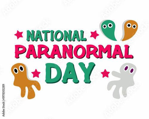 Spooky Ghost Illustration for National Paranormal Day, Supernatural Holiday Graphic