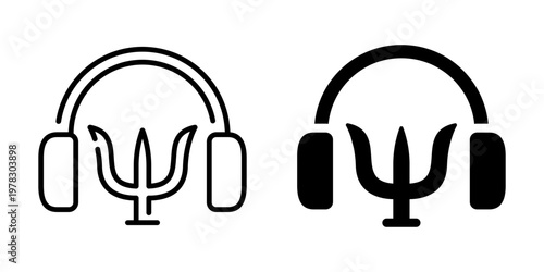 Psychology Symbol Headphones Icon