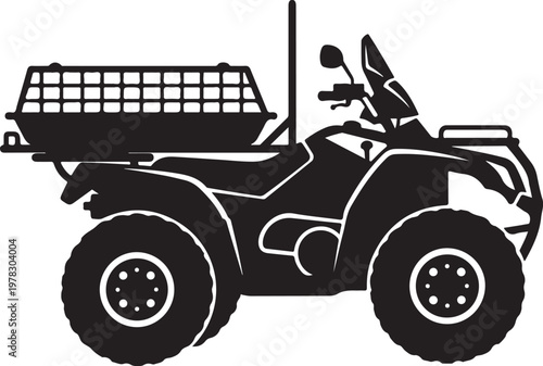 ATV, quad bike, off-road vehicle, utility ATV, black silhouette