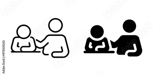 Two people interacting icon