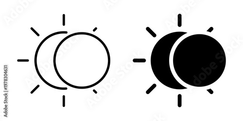Solar Eclipse Icons in Two Styles