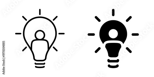 Person Inside Light Bulb Icon