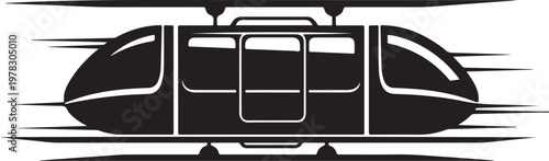 Monorail, train, transportation, icon, vector graphic