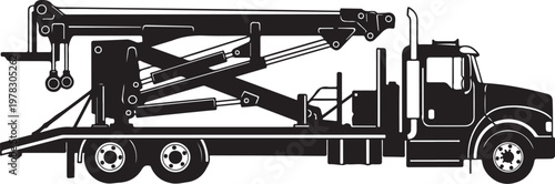 Tow truck, heavy duty recovery vehicle, industrial transport, truck mounted crane