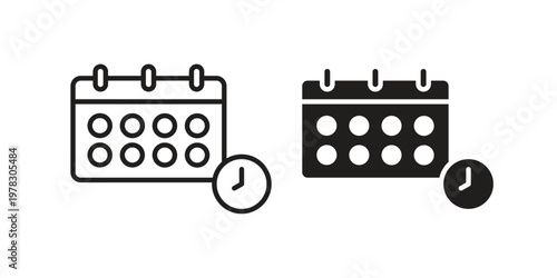 Timetable icon vector flat linear pack on white background