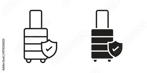 Travel insurance icon vector flat linear pack on white background