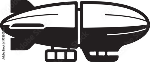 Airship, Blimp, Dirigible, Vector Aircraft Icon