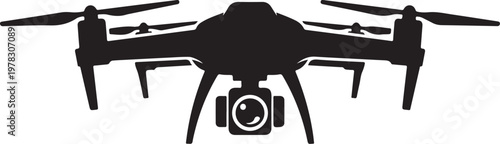 Drone, drone icon, black drone silhouette, vector drone, aerial photography