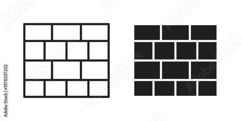 Wall icon vector flat linear pack on white background