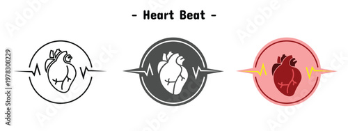 set of heart icons in a circle. simple and editable.