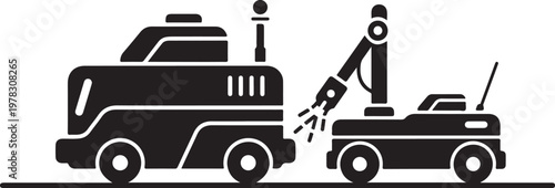 Tow truck, flatbed wrecker, vehicle recovery, roadside assistance, transport icon