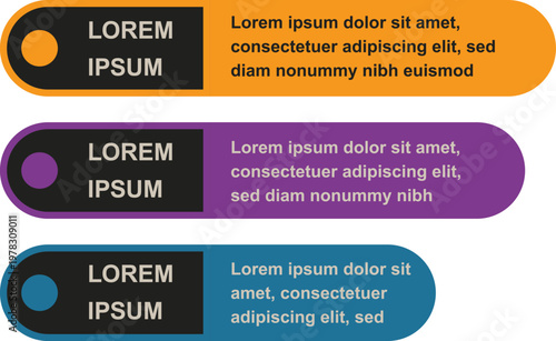 Lorem ipsum text examples in different speech bubble styles