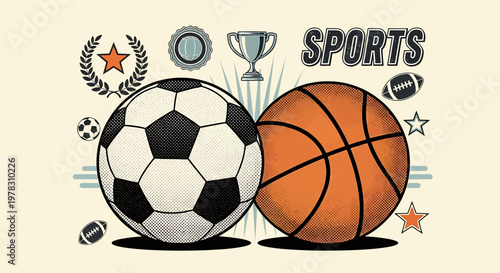 soccer ball and football