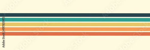 Abstract colorful 70s background vector. Vintage retro wallpaper with rainbow stripes and wavy lines.