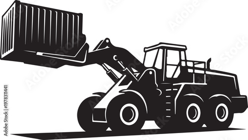 Industrial tractor, heavy duty loader, construction vehicle, cargo container handler