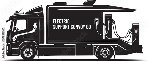 Electric support truck, convoy vehicle, charging station, eco-friendly transport