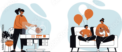 A woman in a lab coat works with scientific equipment in a modern lab