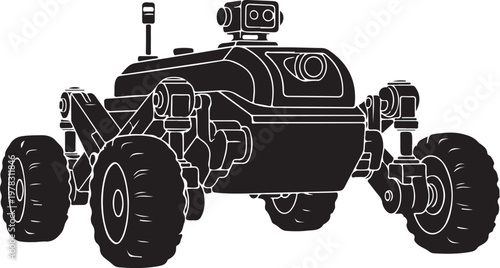 Black, robot tractor, futuristic vehicle, industrial machine, agricultural robot