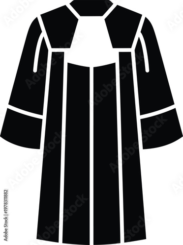 Silhouette of judge robe or barrister gown formal wear legal profession vector illustration