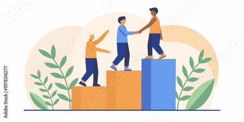 Diverse group of people celebrating success and reaching new heights together