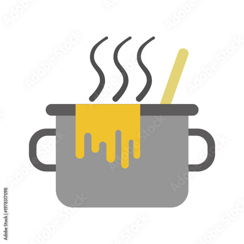 Cooking pot icon on white background.